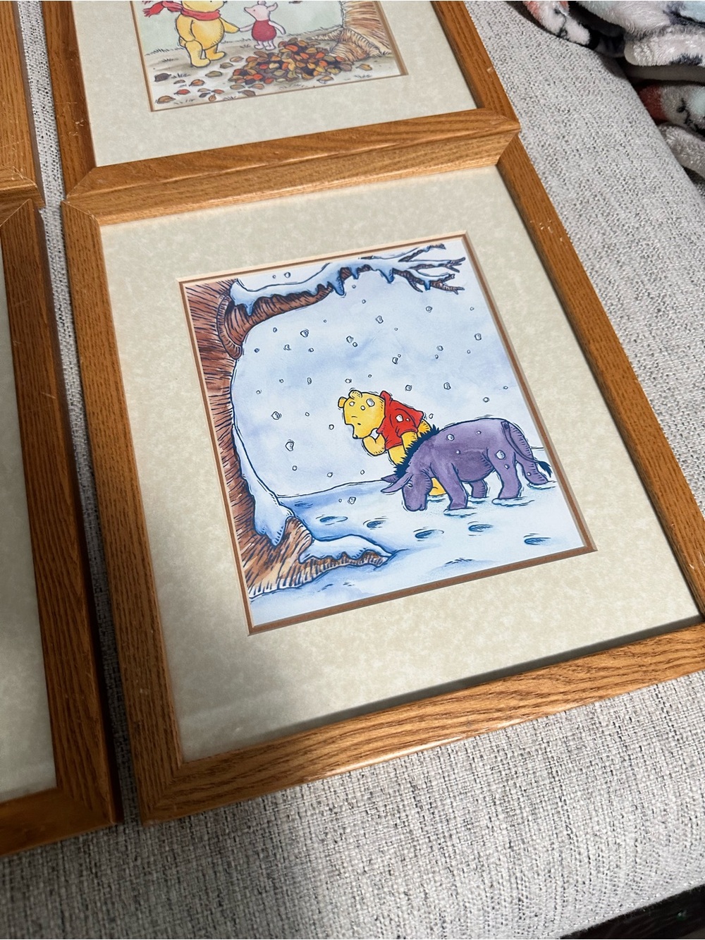 Disney Winnie the Pooh Four Seasons Framed Art Set of 4 Artistic Innovations - Picture 5 of 9